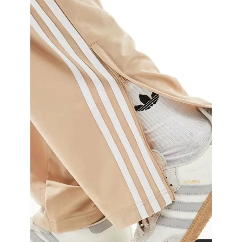 Adidas Originals Firebird Track Pants Tan White 3 Stripe Men's Small BNWT